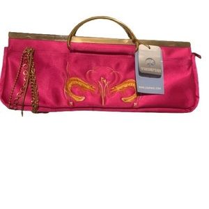 Loop NYC Shenyang Pink Embroidered Clutch NWT Y2K Mcbling